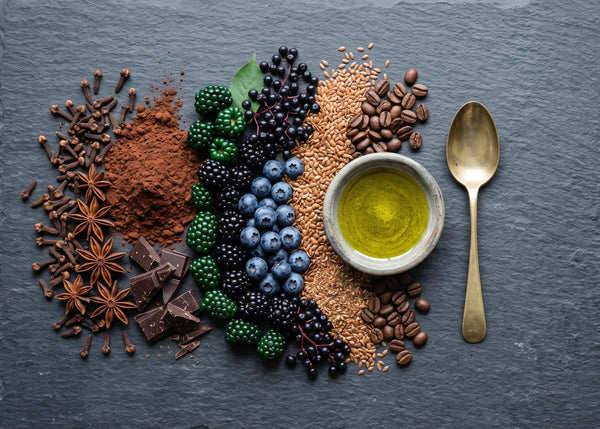 An assortment of polyphenol rich foods